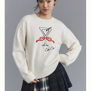 Anthropologie Sweater with Martini Design